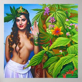 Schöne Out-of-the-Welt-Dreamy kosmische Unkrautgöt Poster