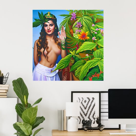 Schöne Out-of-the-Welt-Dreamy kosmische Unkrautgöt Poster (Heimbüro)