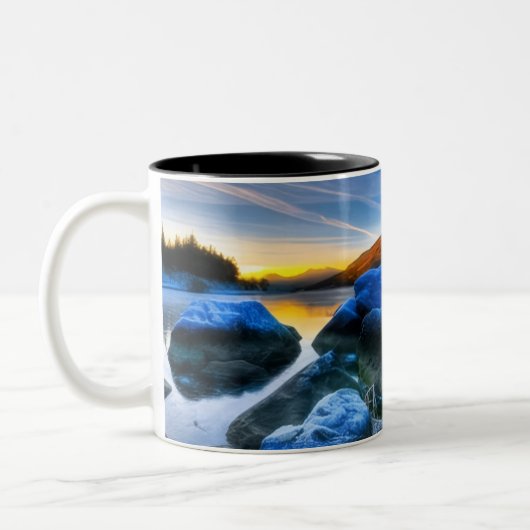 Schöne Outdoor Mountain Sonnenuntergang Tasse (Links)