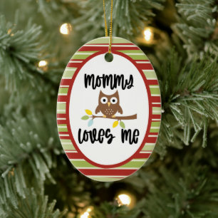 Schöne Owl Mami Lieben Keramik Ornament