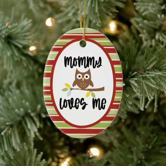 Schöne Owl Mami Lieben Keramik Ornament (Baum)