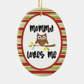 Schöne Owl Mami Lieben Keramik Ornament (Hinten)
