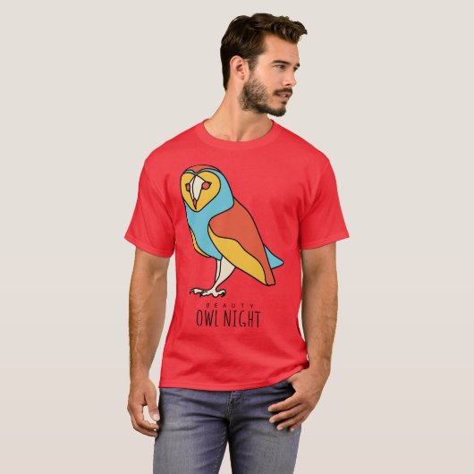 Schöne Owl Night T-Shirt (Vorne ganz)
