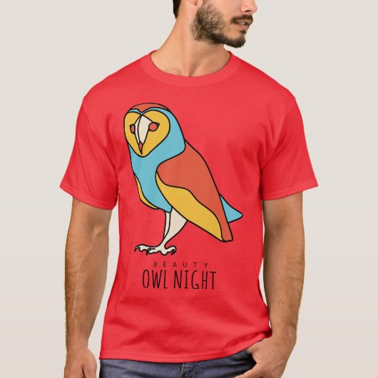 Schöne Owl Night T-Shirt (Vorderseite)