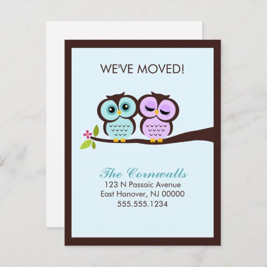 Schöne Owls-Ankündigungen Ankündigungspostkarte (Vorne/Hinten)