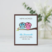 Schöne Owls-Ankündigungen Ankündigungspostkarte (Stehend Vorderseite)