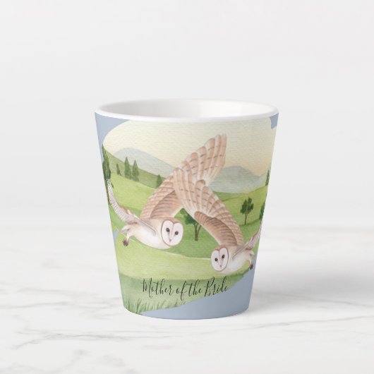 Schöne OWLS-Hochzeit Milchtasse (Vorderseite)