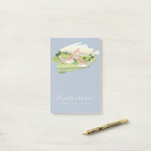 Schöne OWLS-Hochzeit Post-it Klebezettel (Auf Schreibtisch)