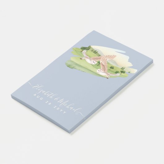 Schöne OWLS-Hochzeit Post-it Klebezettel (angewinkelt)