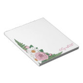 Schöne Ox-eye Daisies Pink Roses Floral Notizblock (angewinkelt)