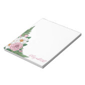 Schöne Ox-eye Daisies Pink Roses Floral Notizblock (Rotiert)