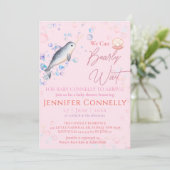 Schöne Ozean Narwhal Muscheln Bläschen Baby Dusche Einladung (Stehend Vorderseite)