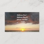 Schöne Ozean-Sonnenuntergang-Dunkelheit bewölkt Visitenkarte (Rückseite)