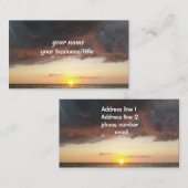 Schöne Ozean-Sonnenuntergang-Dunkelheit bewölkt Visitenkarte (Vorne/Hinten)