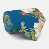 Schöne Ozeanblauer Flora und botanischer Chic Krawatte (Gerollt)