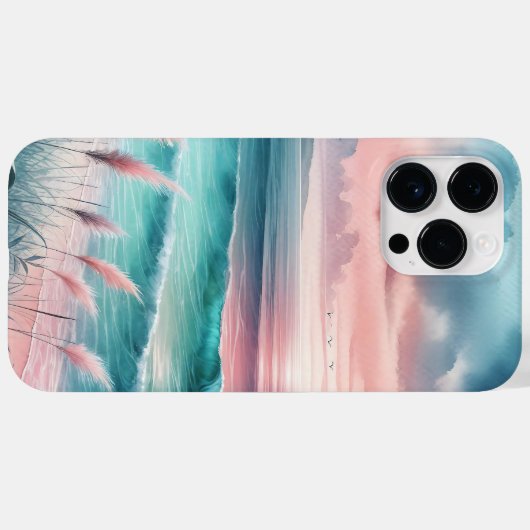 Schöne Ozeanszene in Rosa und Blau Case-Mate iPhone Hülle (Rückseite (Horizontal))