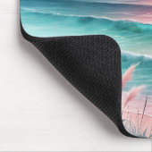Schöne Ozeanszene in Rosa und Blau Mousepad (Ecke)