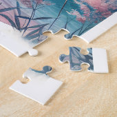 Schöne Ozeanszene in Rosa und Blau Puzzle (Seite)