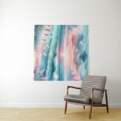 Schöne Ozeanszene in Rosa und Blau Wandteppich (Beispiel (Horizontal))