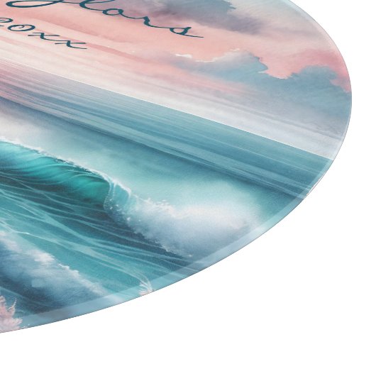 Schöne Ozeanszene | PERSONALISIERT Schneidebrett (Ecke)