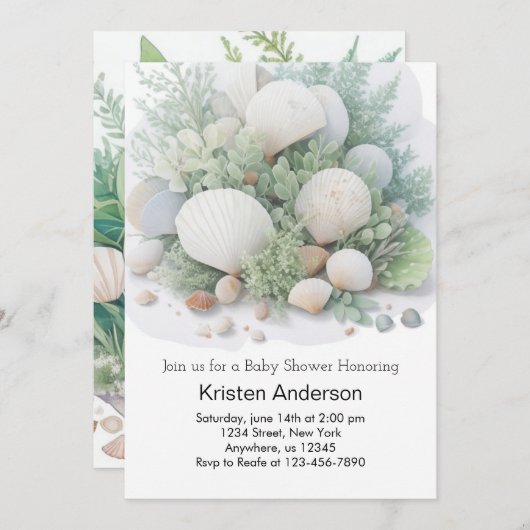 Schöne Ozeantraumdusche Einladung (Vorne/Hinten)