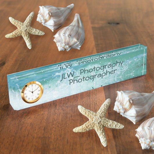 Schöne Ozeanwelle Blau und Weiß Namensplakette