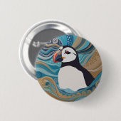 Schöne Ozeanwellen im Atlantik Button (Vorne & Hinten)