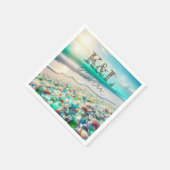 Schöne Ozeanwellen und Meerglas Personalisiert Serviette (Ecke)