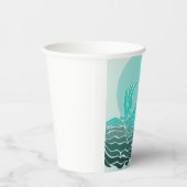 Schöne Ozeanwellen und Sonnenuntergang Pappbecher (Rechts)