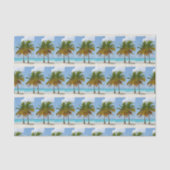 Schöne Palmen an einem Gemusterten Tropenstrand Seidenpapier (Vorderseite)