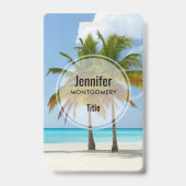 Schöne Palmen an einem tropischen Strand Ausweis (Rückseite)