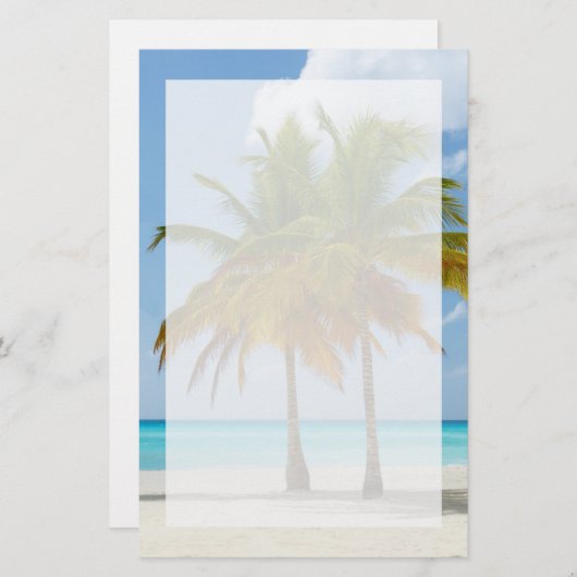Schöne Palmen an einem tropischen Strand Briefpapier (Vorne/Hinten)