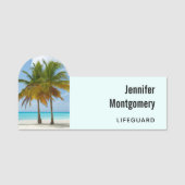 Schöne Palmen an einem tropischen Strand Namensschild (Vorderseite)