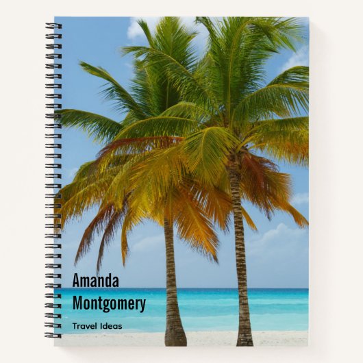 Schöne Palmen an einem tropischen Strand Notizblock (Vorderseite)