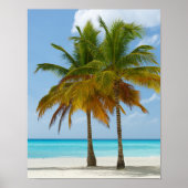Schöne Palmen an einem tropischen Strand Poster (Vorne)
