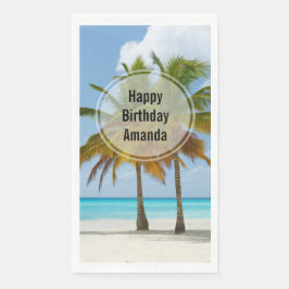 Schöne Palmen an einem tropischen Strand Serviette