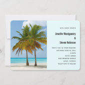 Schöne Palmen auf einer Hochzeit am Strand von Tro Einladung (Vorderseite)