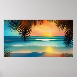 Schöne Palmen aus dem Tropical Beach Sand Poster