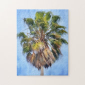 Schöne Palmenbaumkunst Tropischer Stil Puzzle (Vertikal)