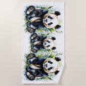Schöne Panda Bears mit Wasserfarbe Strandtuch (Vorderseite)