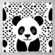 Schöne Panda Kinder Schwarz-weiß Dots Room Kunst