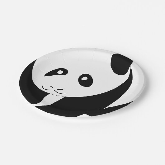 Schöne Panda Pappteller (Schrägansicht)