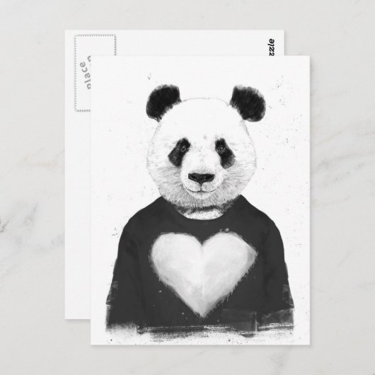 Schöne Panda Postkarte (Vorne/Hinten)