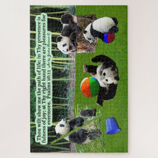 Schöne Panda-Schrift Puzzle Psalms 16:11 (Vertikal)
