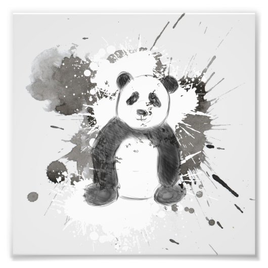 Schöne Panda-Skizze Fotodruck (Vorne)