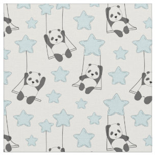 Schöne Pandas und Sterne Stoff