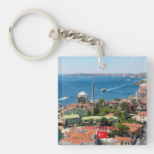 Schöne Panorama von Istanbul Reise Schlüsselanhänger
