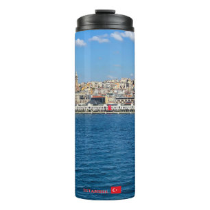 Schöne Panorama von Istanbul Reise Thermosbecher