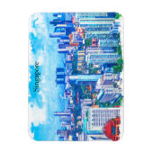 Schöne Panoramasicht auf Singapur Asien Magnet (Vertikal)