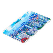 Schöne Panoramasicht auf Singapur Asien Magnet (Linke Seite)